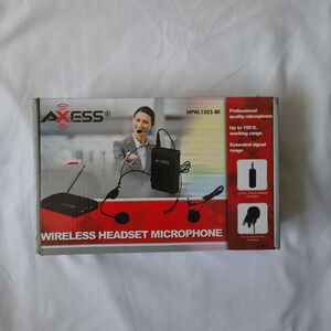 Axess MPWL 1503-BK Wireless Transmitter, Receiver, Headset and Microphone